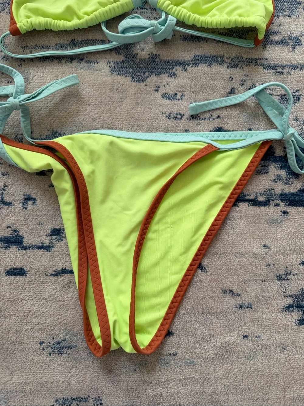 Aerie Triangle Matching Bikini Set in Glow Bug XS